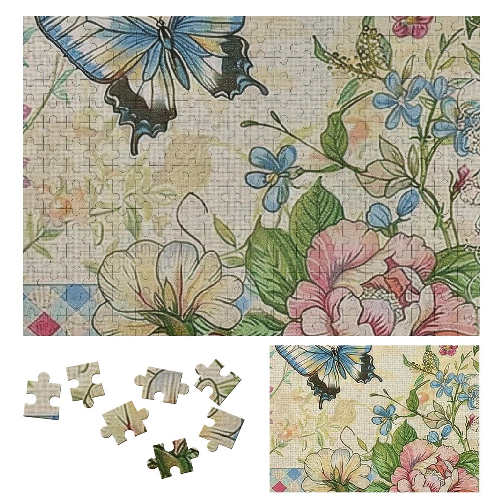 WYYP Butterfly Flowers Watercolor Painting Wood Puzzle for Adults 300 ...