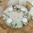 thumbnail image 1 of WYYP Butterfly Plant Field Round Tablecloth with Elastic Edge 100% Polyester Fiber White, 1 of 8