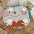 thumbnail image 1 of WYYP Cat Heart Mice Round Tablecloth - Great for Home Kitchen/Parties/Holiday Dinner - 100% Polyester Fiber - Mother's Day Tablecloths White, 1 of 8