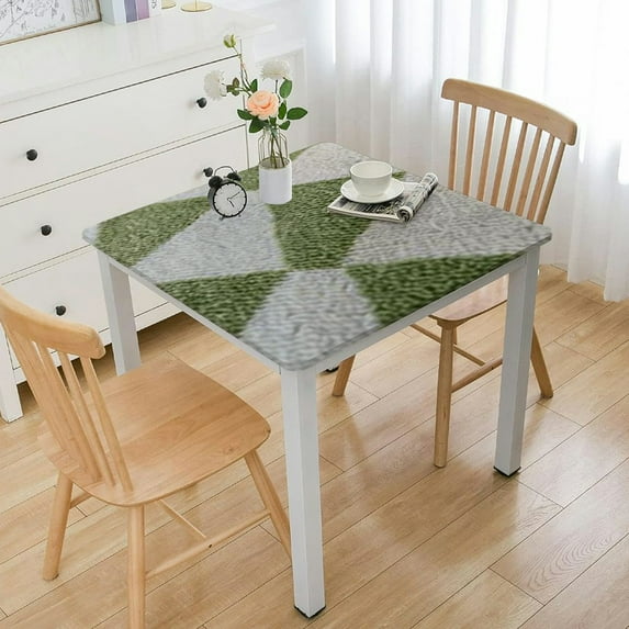 WYYP Checkerboard Pattern Square Fitted Table Cloths 100% Polyester Fiber 52*52