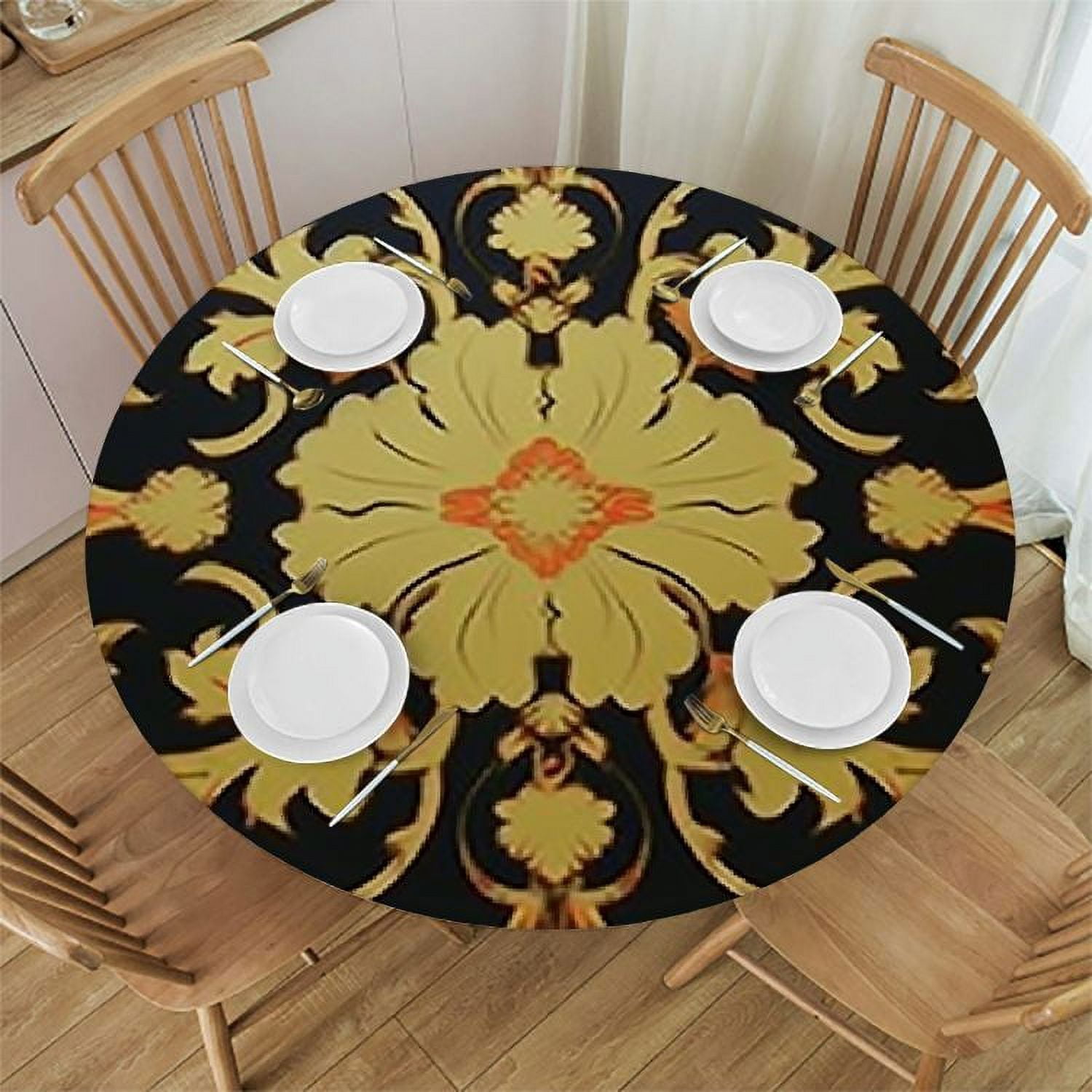 WYYP Circular Modern Design Dining Table Cloth Retro Geometry Art ...