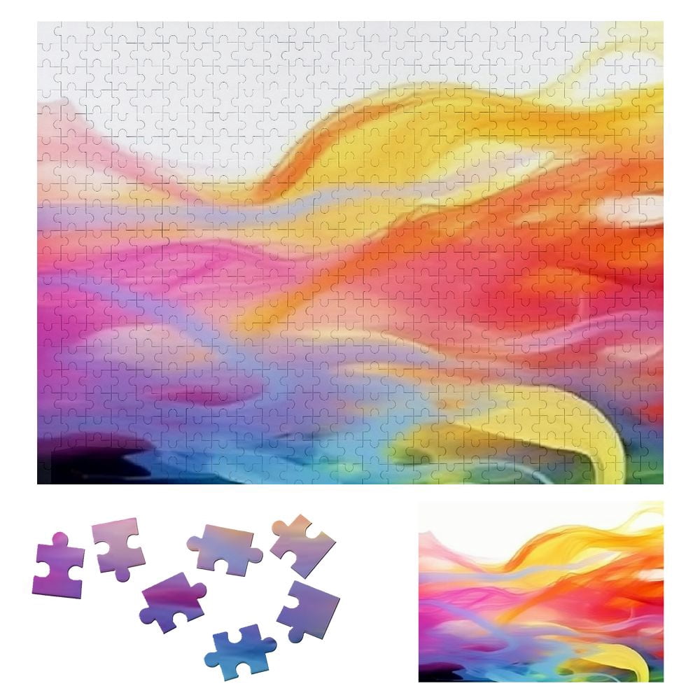 WYYP Color Abstract Art Wooden Puzzle Challenging Difficult Wood ...