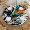 thumbnail image 1 of WYYP Colorful Spectrum Round Tablecloth - Outdoor Picnic Camping and Indoor Kitchen Dining Party - 100% Polyester Fiber - Full Width Single-Sided Printing - Colorful Spectrum White, 1 of 8