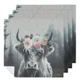 thumbnail image 1 of WYYP Cow Flower Crown Forest Cloth Napkins Polyester Reusable Machine Washable Fabric for Events Farmhouse Party Dining Table Decor 4 PCS, 1 of 7