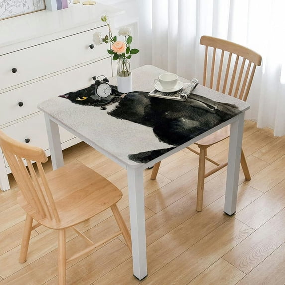 WYYP Cute Cat Square Tablecloth Great for Home Kitchen/Parties/Holiday Dinner 100% Polyester Fiber Mother's Day 36*36