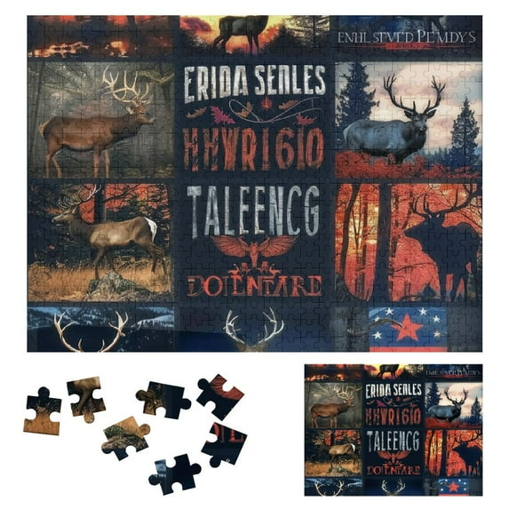 WYYP Deer Elk Hunting Wooden Puzzle Challenging Difficult Wood Puzzles for Adults 500 PCS