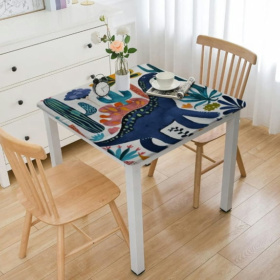 WYYP Dinosaur Plants Cactuses Square Tablecloth Great for Home Kitchen/Parties/Holiday Dinner 100% Polyester Fiber 36*36