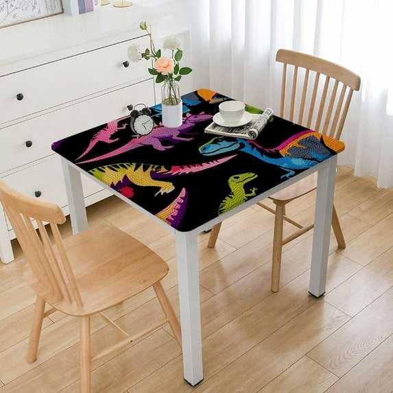 WYYP Dinosaur Square Tablecloth Waterproof Resistant Fabric 100% Polyester Fiber 36*36