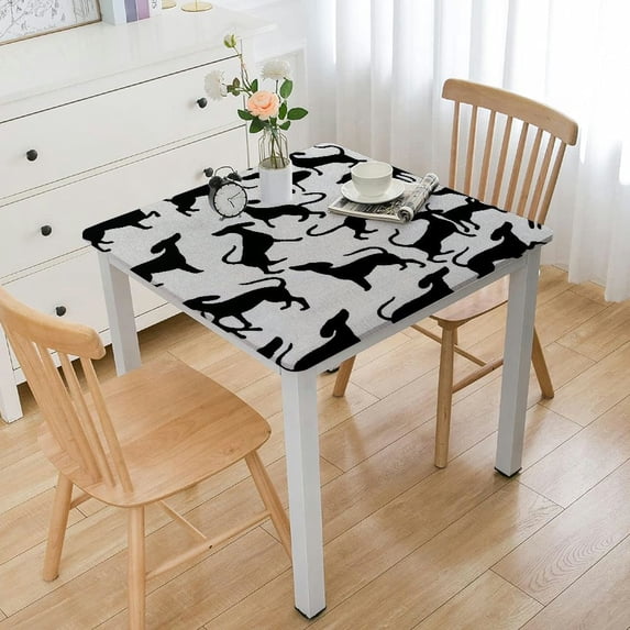 WYYP Dog Silhouette Pattern Square Tablecloth Washable for Home Kitchen Outdoor Decoration 100% Polyester Fiber 36*36