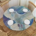 thumbnail image 1 of WYYP Dove Sky Radiant Light Round Tablecloth Waterproof 100% Polyester Fiber Outdoor Fitted White, 1 of 8