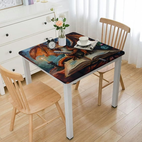 WYYP Dragon Square Tablecloth Washable for Home Kitchen Outdoor Decoration 100% Polyester Fiber 52*52