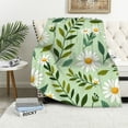 thumbnail image 1 of WYYP Durable and Long-lasting Light Green Daisy Pattern Super Soft Micro Flannel Bed Blanket White, 1 of 6