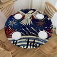thumbnail image 1 of WYYP Eagle Fireworks Stars Round Tablecloth Waterproof Resistant Fabric 100% Polyester Fiber Table Cloth White, 1 of 8