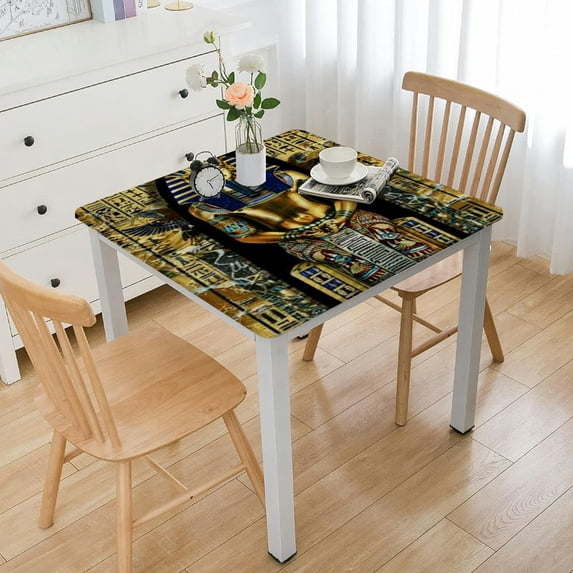 WYYP Egyptian God Egyptian Writing Altichiero Square Tablecloth for Picnic Dining Kitchen Farmhouse 100% Polyester Fiber 52*52