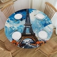 thumbnail image 1 of WYYP Eiffel Tower Round Tablecloth 100% Polyester Fiber Tablecloths White, 1 of 8