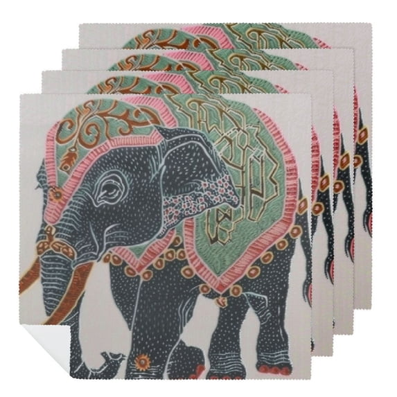 WYYP Elephant Bandana Diamond Pattern Cloth Napkins for Dining Table Kitchen Daily Party Housewarming Farmhouse Decor 6 PCS