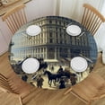 thumbnail image 1 of WYYP European City Scene Round Tablecloth Waterproof 100% Polyester Fiber Resistant Fabric White, 1 of 8