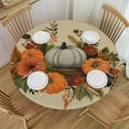 thumbnail image 1 of WYYP  Fall Tablecloth Round Tablecloth with Multi Pumpkin Autumn Table Cloth Thanksgiving Table Cover for Party Dining Picnic Table Decorations White, 1 of 7