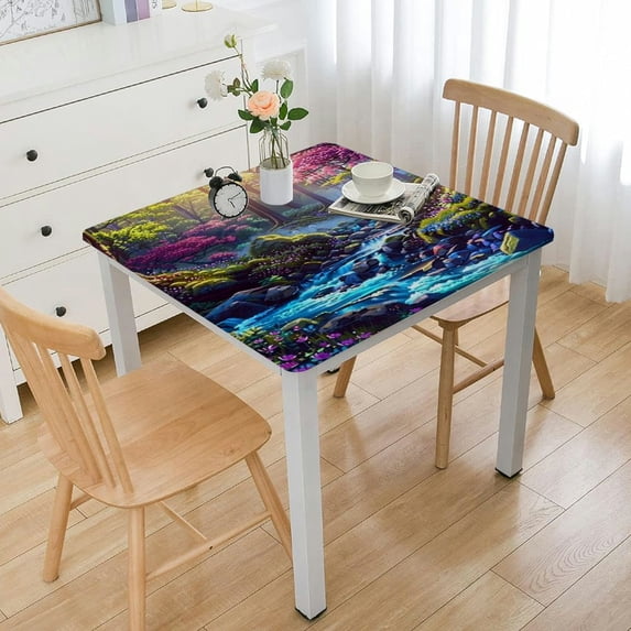 WYYP Fantasy Art Square Fitted Tablecloth 100% Polyester Fiber 46*46