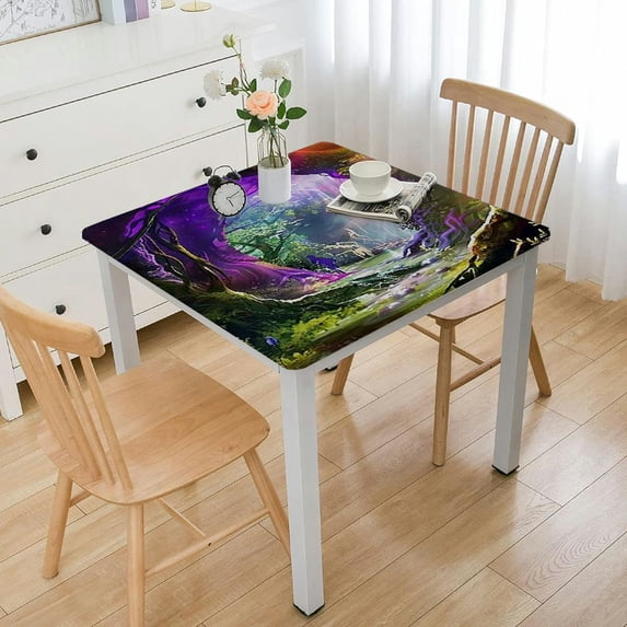 WYYP Fantasy Art Square Tablecloth for Outdoor Picnic Camping and Indoor Kitchen Dining Party 100% Polyester Fiber 46*46