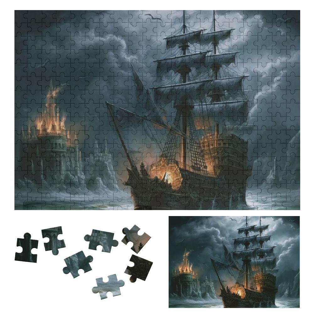 WYYP Fantasy Castle Ship Storm Wooden Puzzle for Adults and Kids 300 ...
