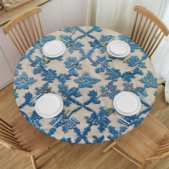 WYYP Fine Foliage Lace Round Tablecloth Washable for Home Kitchen Outdoor Decoration 100% Polyester Fiber White