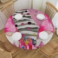 thumbnail image 1 of WYYP Fitted Tablecloth for Round Table,Christmas Dwarf Purple Xmas Tree White Table Cover with Elastic Edge Waterproof Table Cloth,Winter Snowflake Gift Circle Table Covers for Kitchen Indoor White, 1 of 7