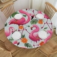 thumbnail image 1 of WYYP  Flamingo Tablecloth Round Table Cloths Resistant Picnic Table Covers Washable for Kitchen Party Fall Decorations for Home Pink White, 1 of 7