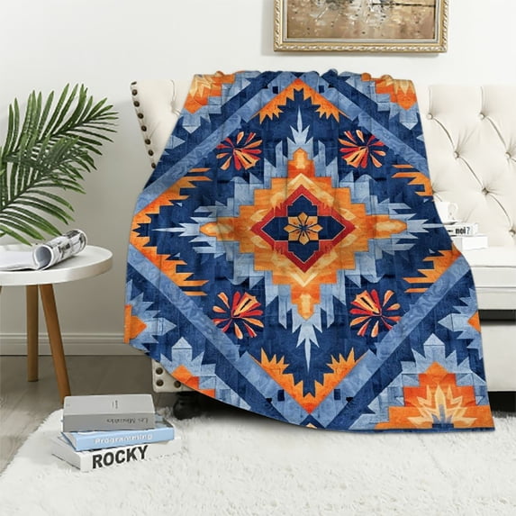 WYYP Flannel Bed Blanket Throw Blanket Soft Plush Warm Printed Design for Sofa Couch Camping Adults 60x80in
