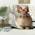 thumbnail image 1 of WYYP Flannel Material Blanket Easter Decorations Rustic Easter with Cute Bunny White, 1 of 6