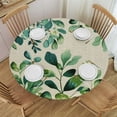 thumbnail image 1 of WYYP Floral Pattern Green Leafy Design Round Tablecloth for Picnic Dining Kitchen Farmhouse 100% Polyester Fiber Outdoor Picnic Camping and Indoor Kitchen Dining Party White, 1 of 8