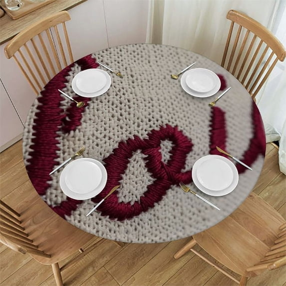 WYYP Floral Patterns Round Tablecloth for Outdoor Picnic Camping and Indoor Kitchen Dining Party 100% Polyester Fiber White
