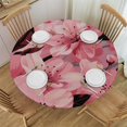 thumbnail image 1 of WYYP Floral Zen Flower Sakura Cherry Blossom VIII Asian Flowers for Picnic Dining Kitchen Farmhouse Round Tablecloth White, 1 of 8