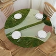 thumbnail image 1 of WYYP Flower Leaf Round Table Cloth 100% Polyester Fiber with Elastic Edge White, 1 of 8