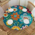 thumbnail image 1 of WYYP Flower Pattern Round Tablecloth - Great for Home Kitchen/Parties/Holiday Dinner - 100% Polyester Fiber - Waterproof White, 1 of 8