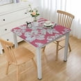 thumbnail image 1 of WYYP Flower Print Peach Waterproof Resistant Fabric Square Tablecloth white, 1 of 7