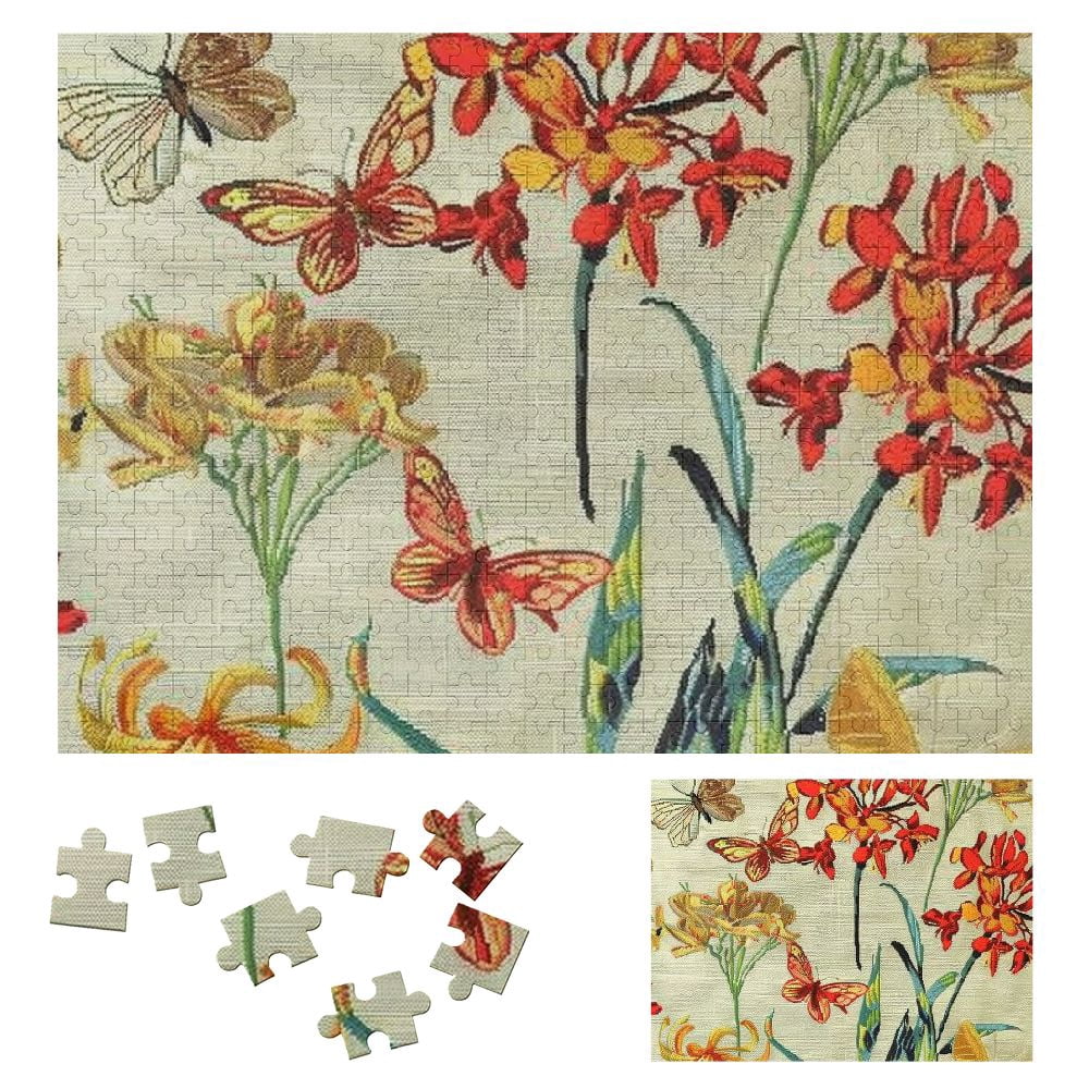 WYYP Flowers Butterflies Art Nouveau Wood Puzzle for Adults and Kids ...