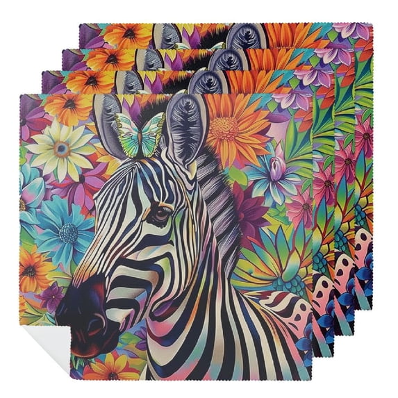 WYYP Flowers Butterfly Cloth Napkin Reusable Polyester Home Decor 6 PCS