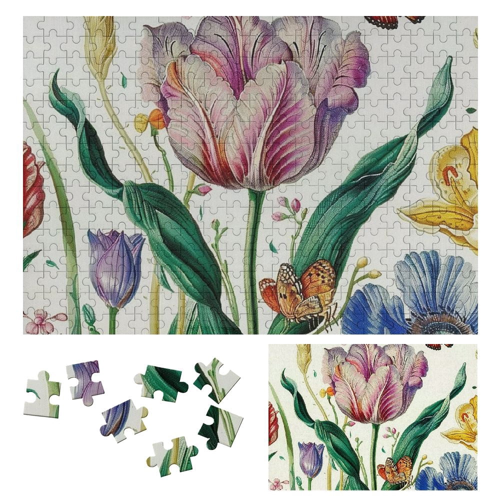 WYYP Flowers, Butterfly Wooden Jigsaw Puzzle for Adults and Kids, Gift ...