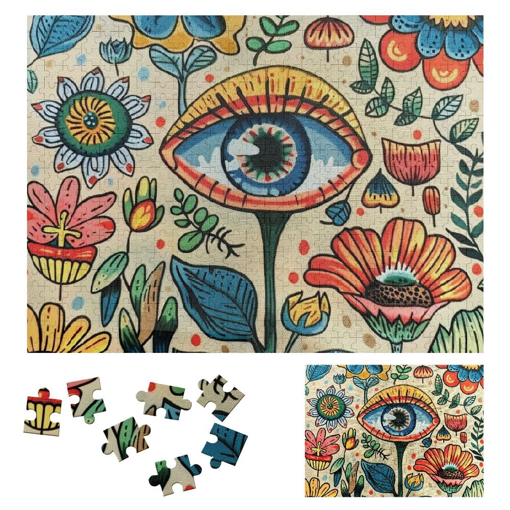 WYYP Flowers, Eyes, Psychedelic Art Wooden Puzzle for Adults and Kids ...
