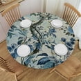 thumbnail image 1 of WYYP Flowers Flowers Round Tablecloth Waterproof 100% Polyester Fiber Washable for Home Kitchen Outdoor Decoration White, 1 of 8