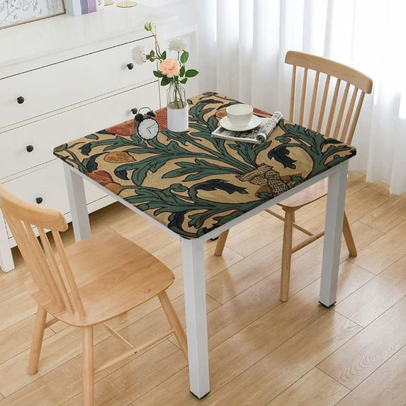 WYYP Flowers Leaves Decorative Wallpaper Square Tablecloth Washable for Home Kitchen Outdoor Decoration 100% Polyester Fiber 36*36
