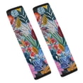 thumbnail image 1 of WYYP Flowers Leaves Vibrant Car Seat Strap Pads Soft Comfort Car Seat Belt Pads Cover 2Pcs, 1 of 6