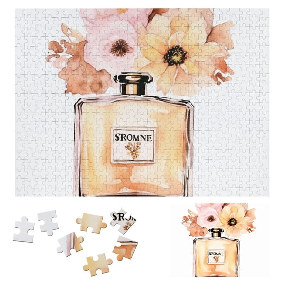 WYYP Flowers Perfume Bottle Wooden Puzzles Challenging Difficult Wood Puzzles for Adults Gift 500 PCS