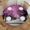 thumbnail image 1 of WYYP Flowers Round Tablecloth - Great for Home Kitchen/Parties/Holiday Dinner - 100% Polyester Fiber with Elastic Edge White, 1 of 8