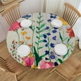 thumbnail image 1 of WYYP Flowers Round Tablecloth Waterproof 100% Polyester Fiber Table Decoration White, 1 of 8