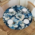thumbnail image 1 of WYYP Flowers Round Tablecloth Waterproof 100% Polyester Fiber Tablecloths White, 1 of 8