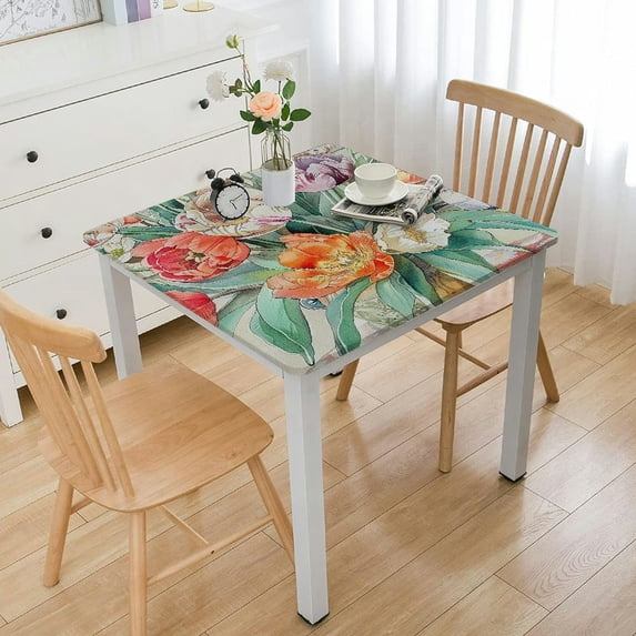 WYYP Flowers Square Tablecloth 100% Polyester Fiber 36*36