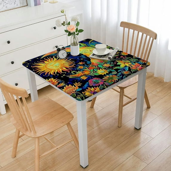 WYYP Flowers Square Tablecloth Great for Home Kitchen/Parties/Holiday Dinner 100% Polyester Fiber 46*46