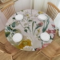 thumbnail image 1 of WYYP Flowers Wallpaper Round Tablecloth - Great for Home Kitchen/Parties/Holiday Dinner - 100% Polyester Fiber - Outdoor Fitted White, 1 of 8